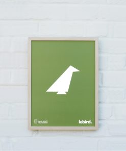 Affiche Verte lebird. Blanc 30x40cm