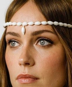 Headband mariage boheme perles ovales nacre blanche et Argent 925
